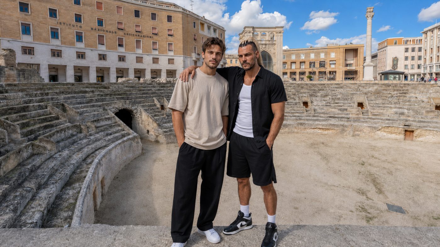 Jian e Tancredi Blu all'Anfiteatro Romano di Lecce